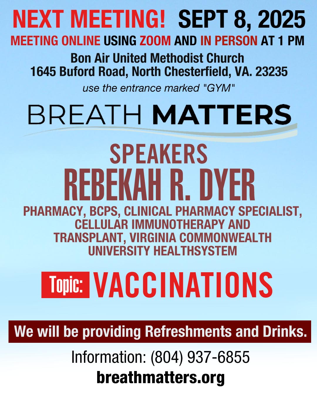 September 2025 Breathmatters Meeting